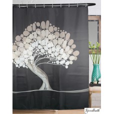 Goodbath Bathroom Tree of Life Polyester Shower Curtains, 72 X 72 Inch, Gray