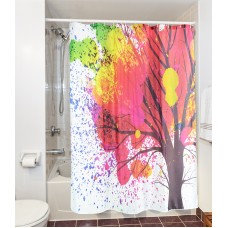 Goodbath Shower Curtain, Red Heart Tree of Life and Blue Sky Green Grass Design Waterproof and Mildew Resistant, Polyester Fabric Bath Curtains, 72 x 72 Inch, Colorful (Red Hear Tree)