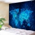 Goodbath Starry Map Tapestry, Goodbath World Map Space Nebula Galaxy Universe Star Wall Tapestries Wall Hangings for Bedroom Living Room Dorm ,80 x 60 Inch, Blue