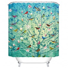 Goodbath Mildew Resistant Waterproof Fabric Polyester Shower Curtains Liner 66 x 72 Inch (Tree and Bird) 